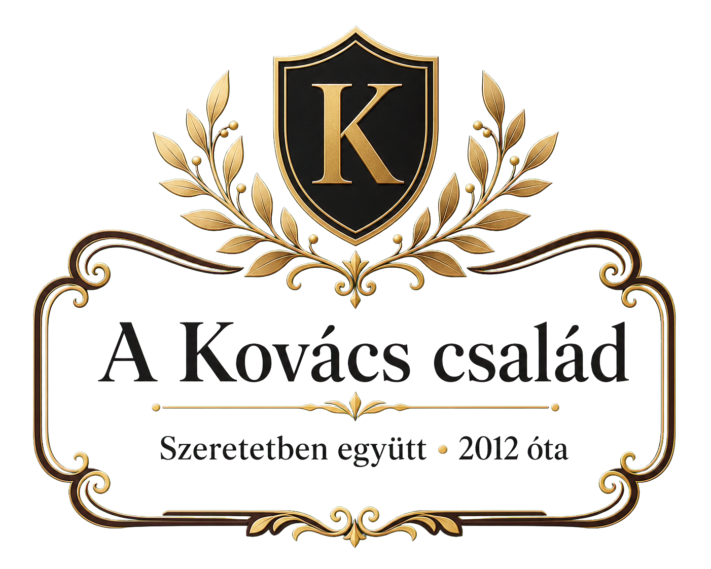 A Kovács család – Személyre szabható címeres fatábla