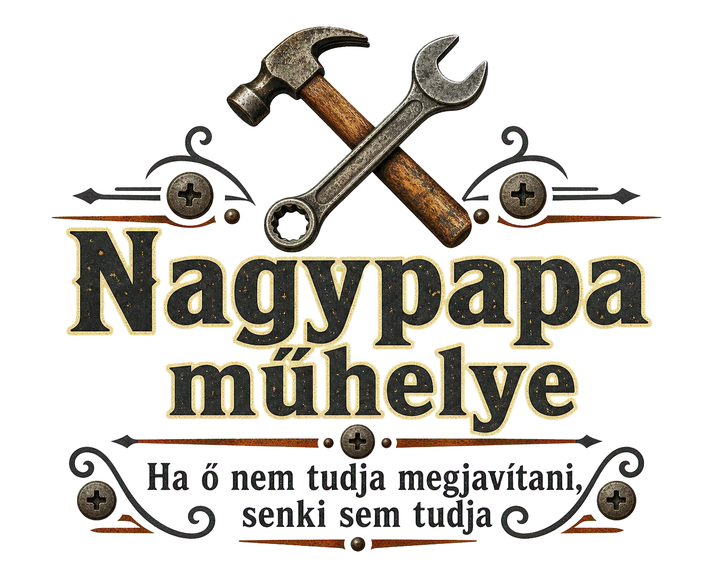 Nagypapa műhelye – Ipari vintage fatábla