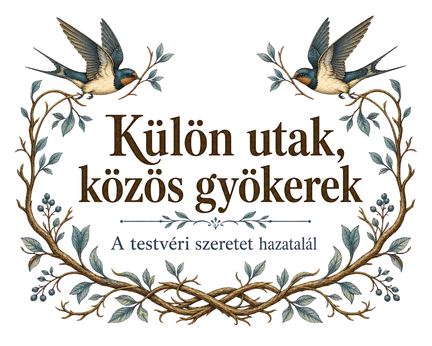 Testvéri szeretet – Két fecskés fatábla