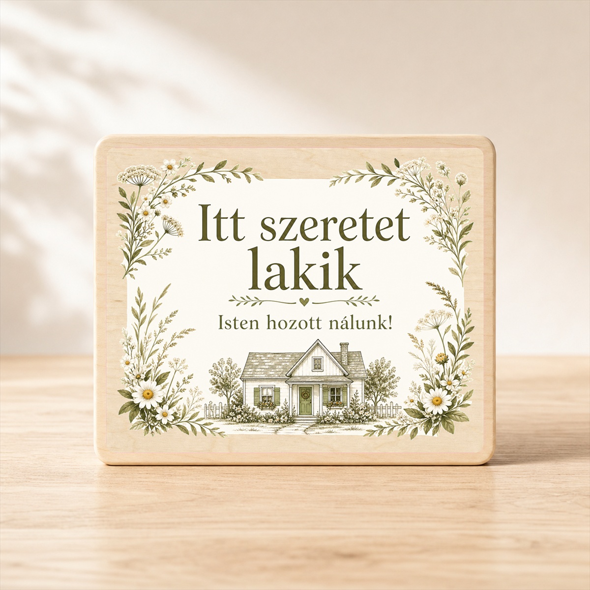 Itt szeretet lakik – Rusztikus ajtótábla