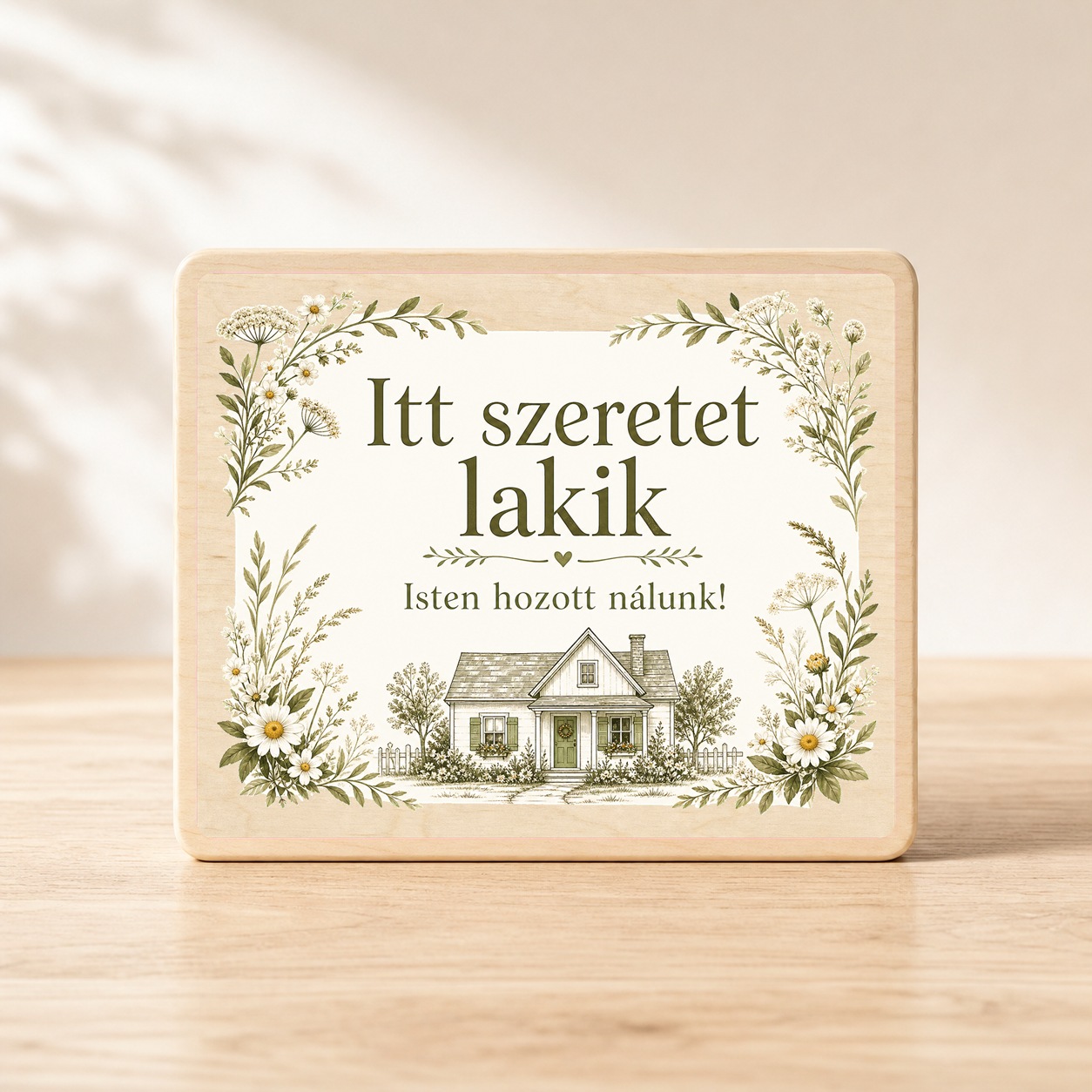 Itt szeretet lakik – Rusztikus ajtótábla