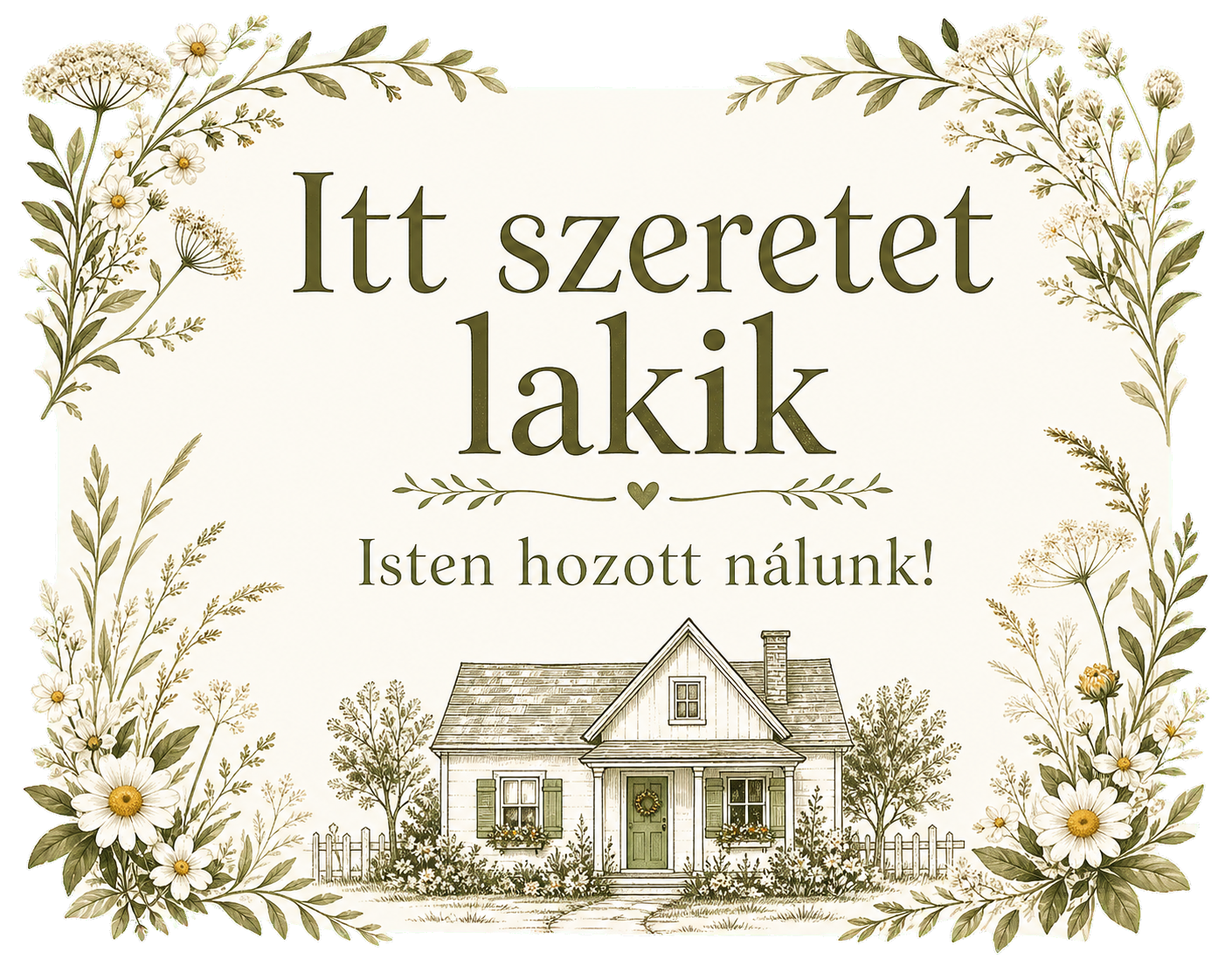 Itt szeretet lakik – Rusztikus ajtótábla
