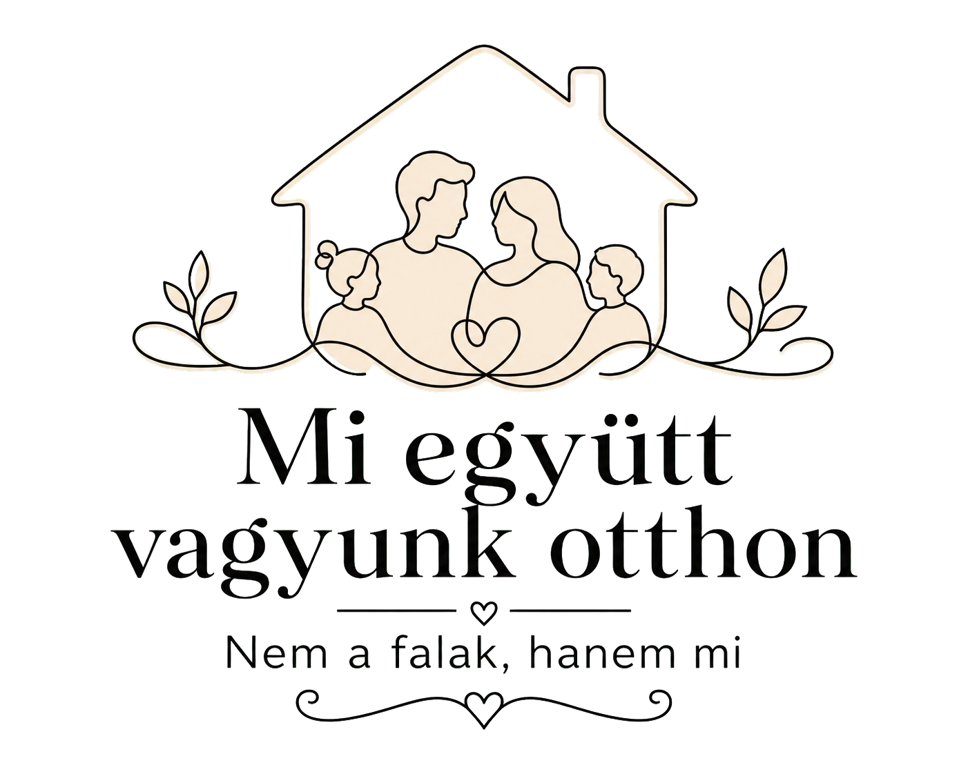 Mi együtt vagyunk otthon – Minimalista fatábla