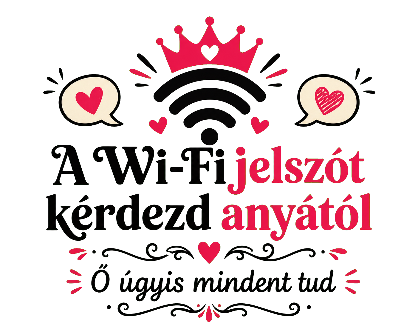 A családi Wi-Fi – Vicces konyhai fatábla