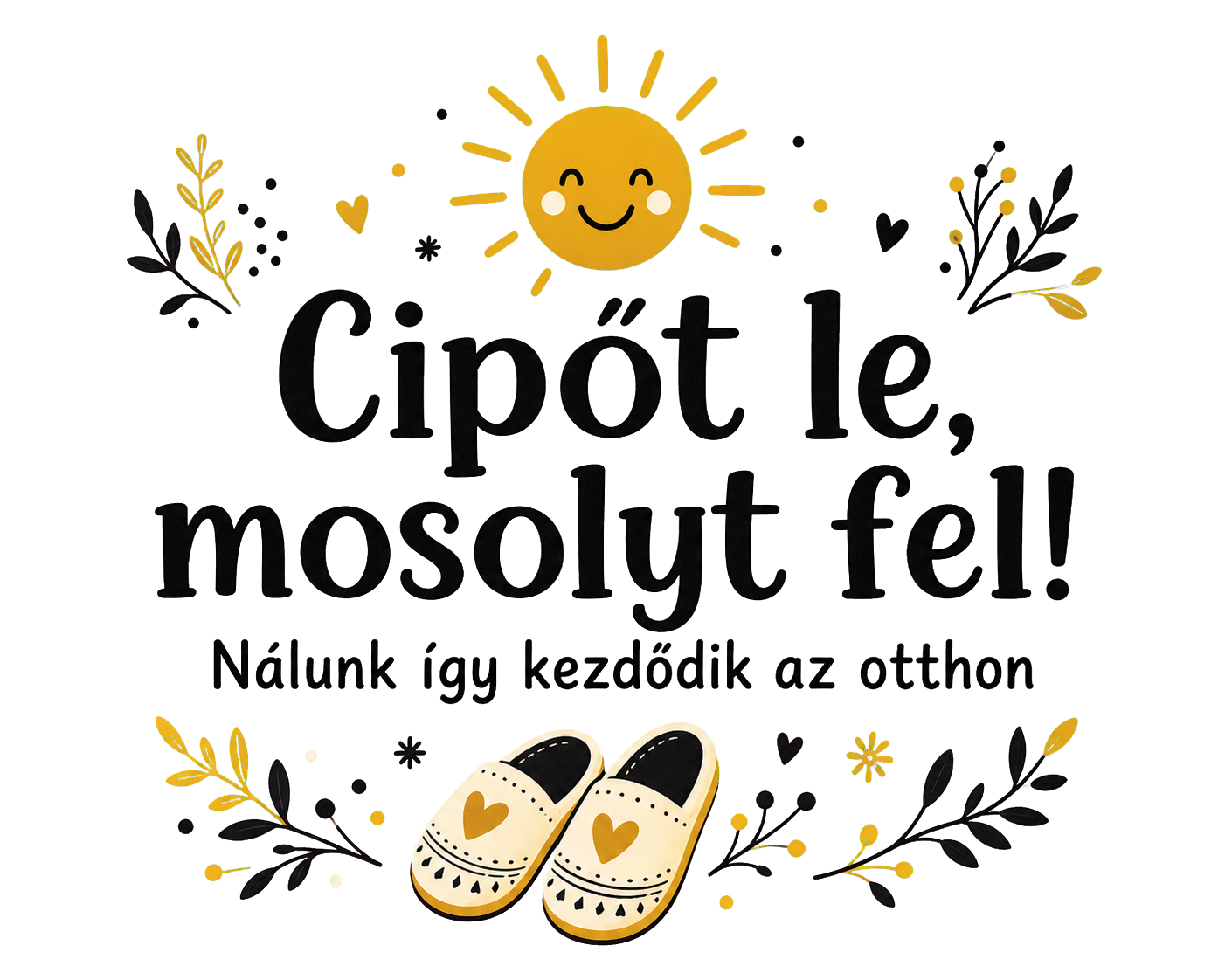 Cipőt le, mosolyt fel – Vidám ajtótábla