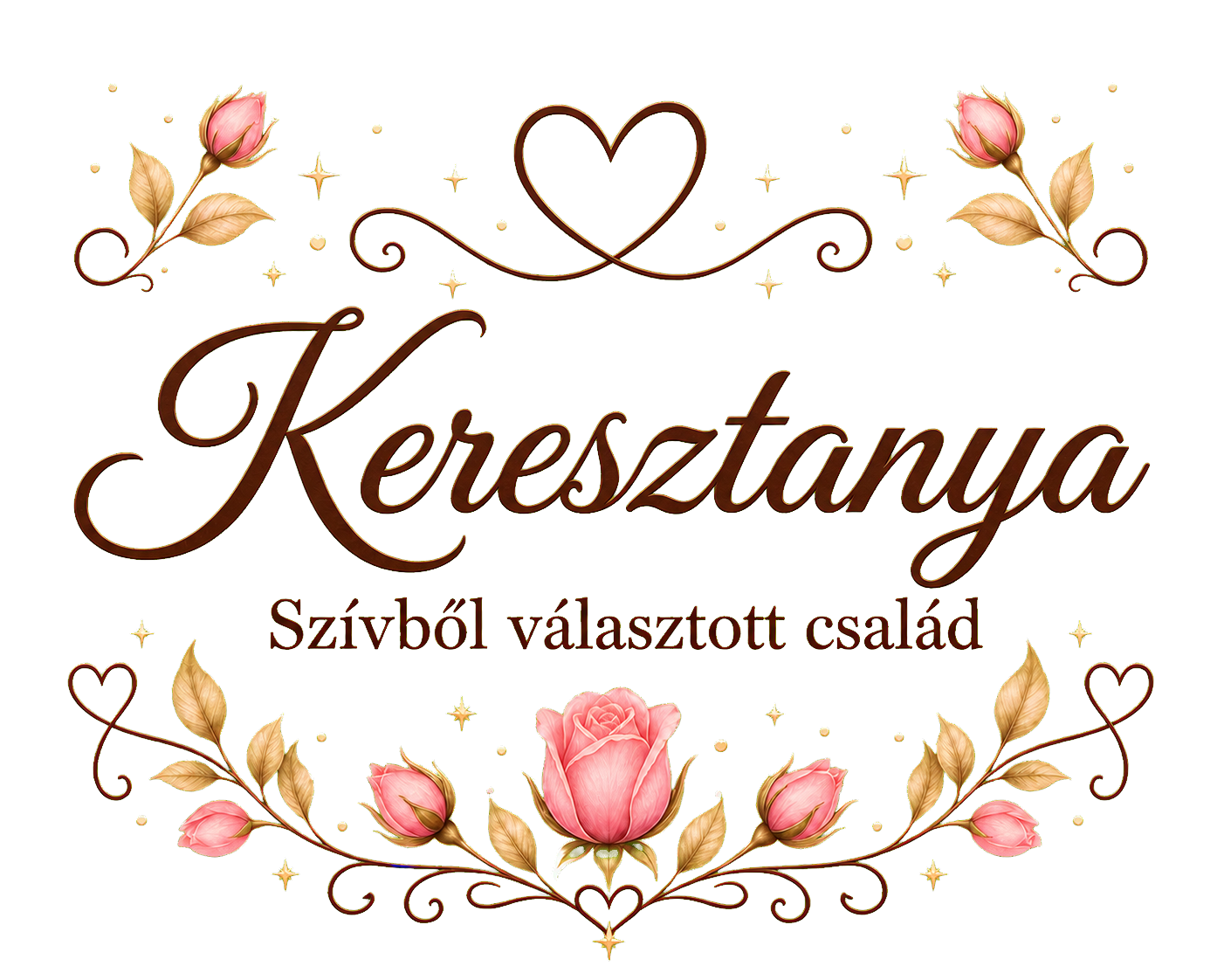 Szívből választott család – Keresztanyának fatábla