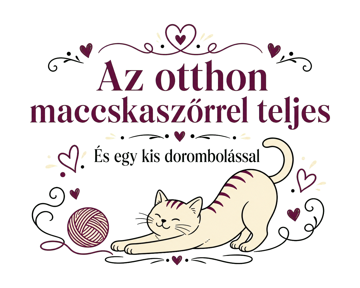 Macskaszőrrel teljes – Vicces macskás fatábla
