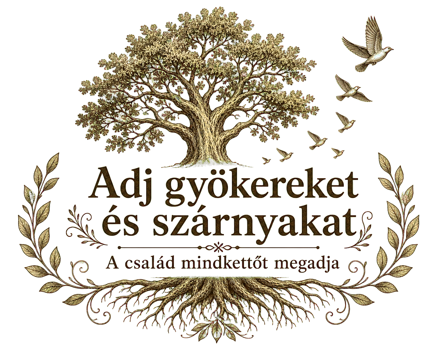 Gyökereket és szárnyakat – Rusztikus fatábla