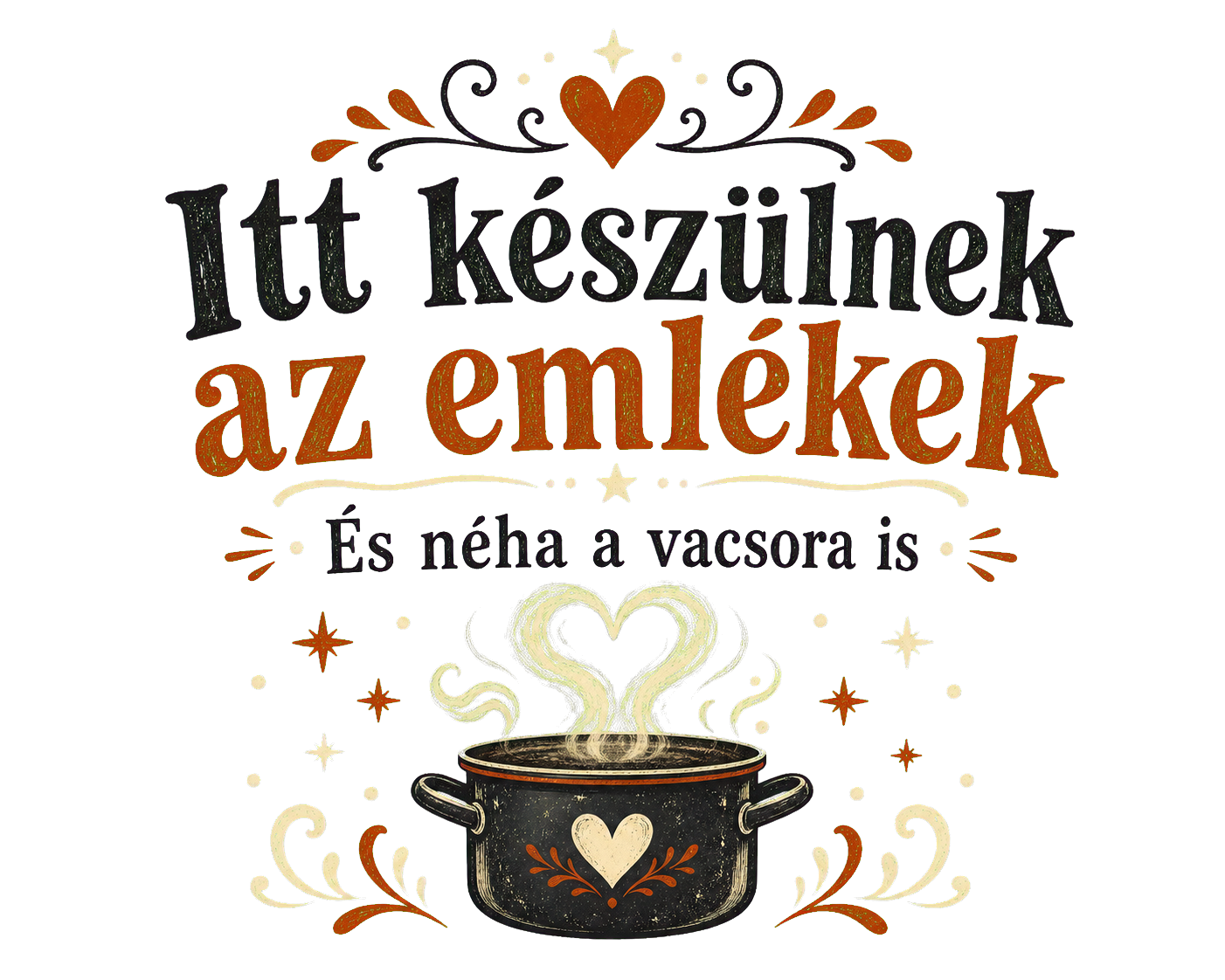 Itt készülnek az emlékek – Konyhai fatábla