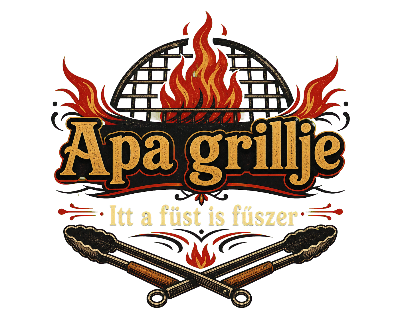 Apa grillje – Füstös humorú fatábla