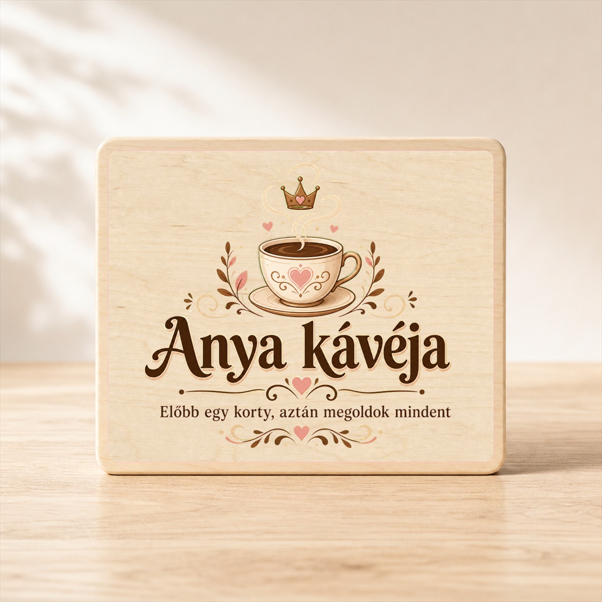 Anya kávéja – Reggeli túlélő fatábla