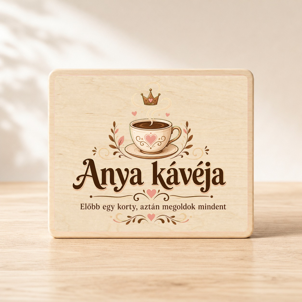 Anya kávéja – Reggeli túlélő fatábla