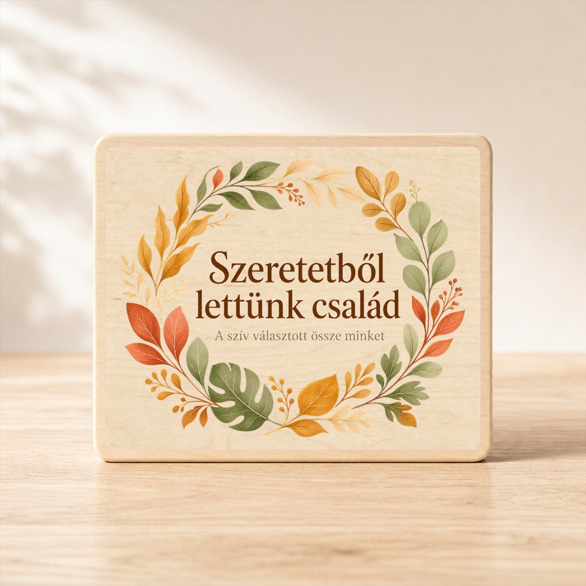 Szeretetből lettünk család – Mozaikcsalád fatábla
