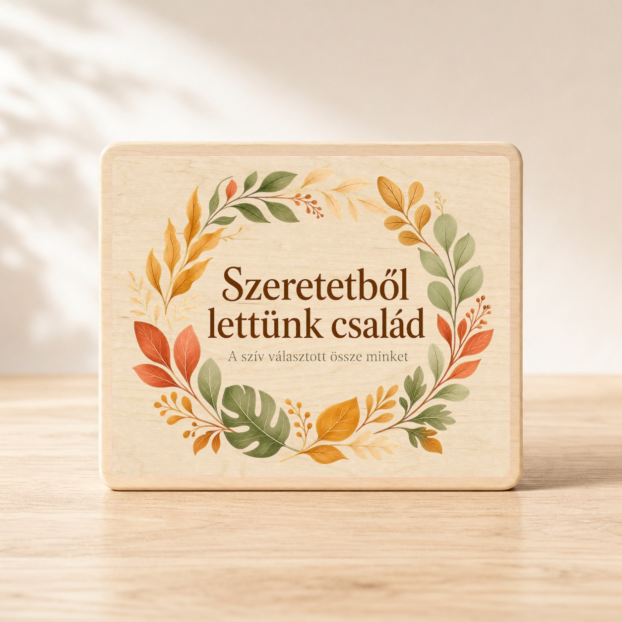 Szeretetből lettünk család – Mozaikcsalád fatábla