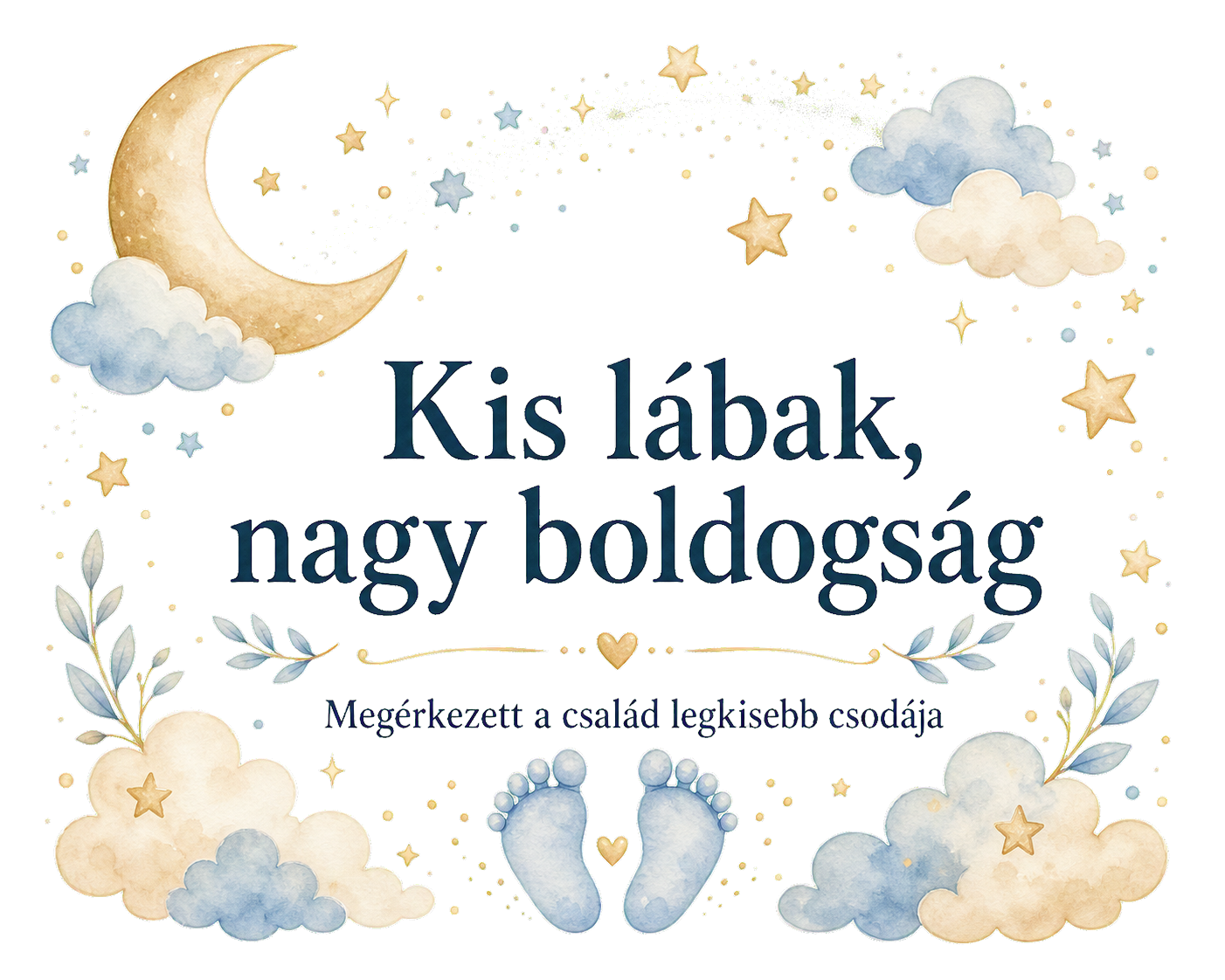 Kis lábak, nagy boldogság – Babaköszöntő fatábla