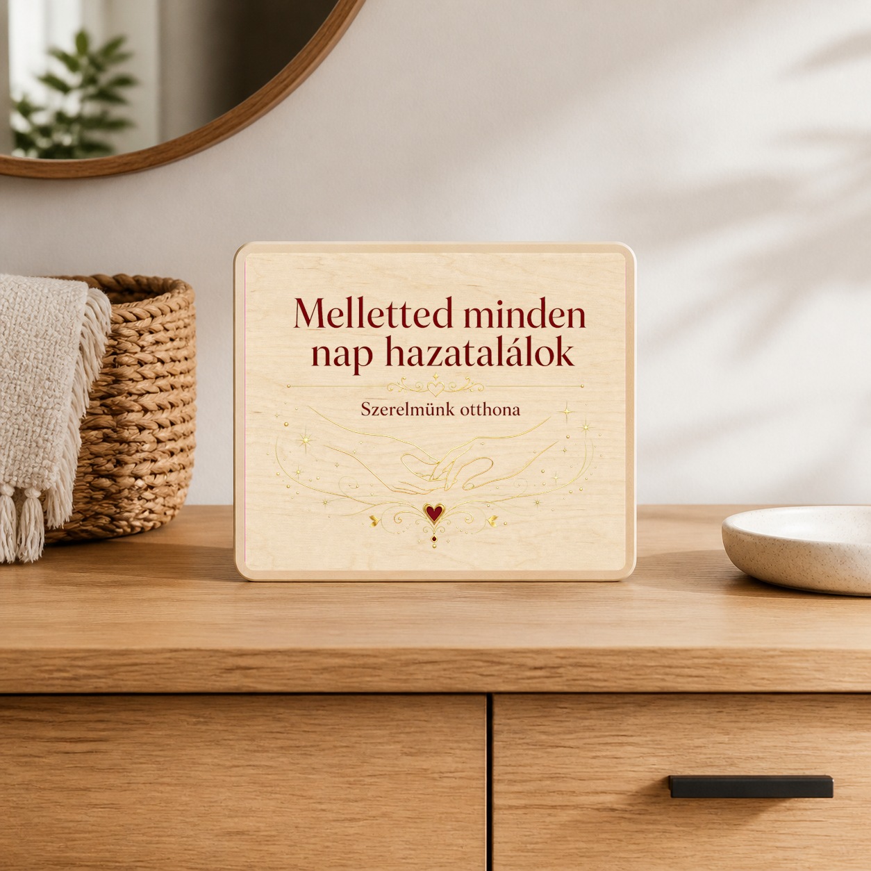 Melletted minden nap hazatalálok – Évfordulós fatábla