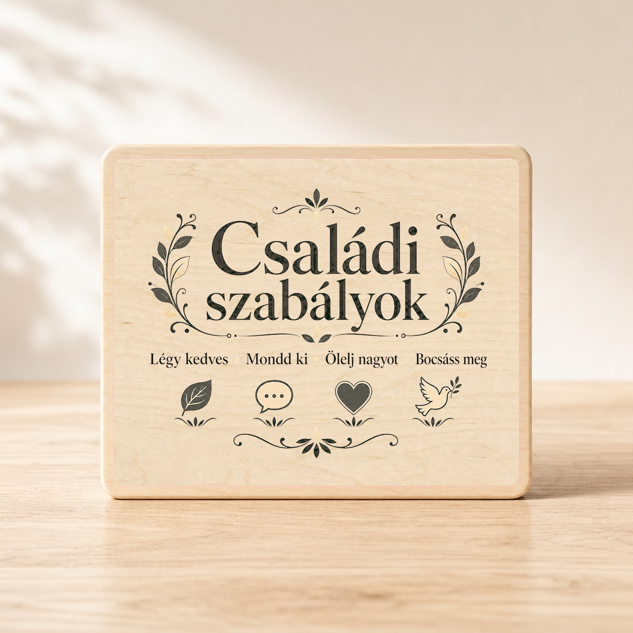 Családi szabályok – Letisztult értéktábla