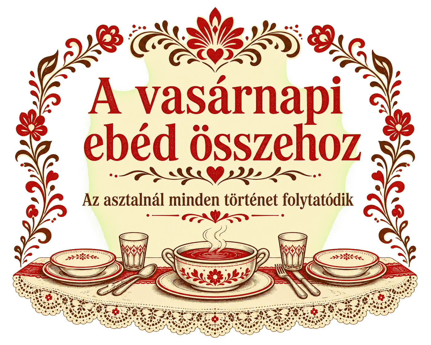 Vasárnapi ebéd – Családi asztal fatábla