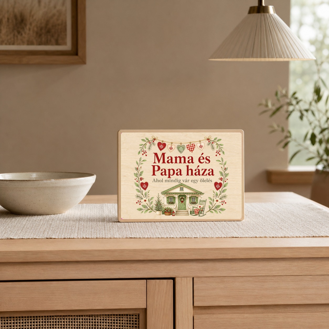 Mama és Papa háza – Unokaváró fatábla