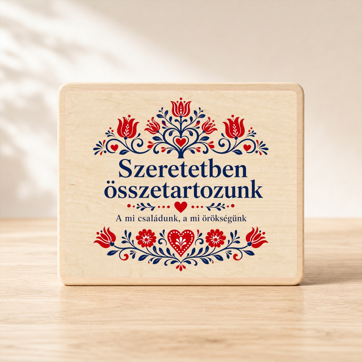 Szeretetben összetartozunk – Magyaros tulipános fatábla