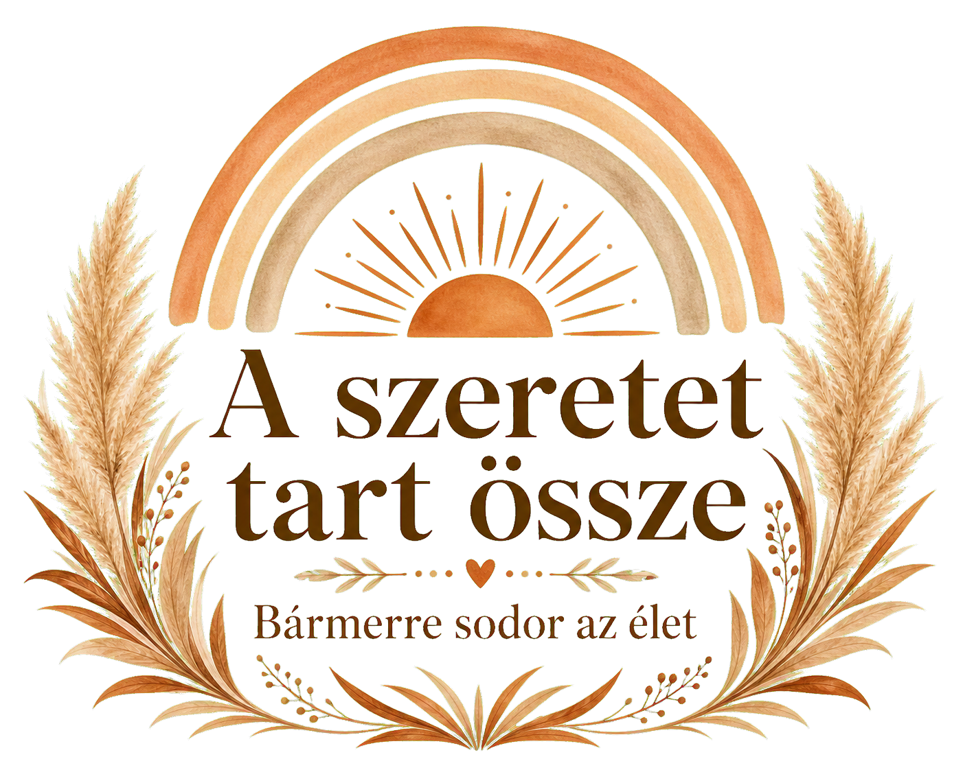 A szeretet tart össze – Bohém napíves fatábla
