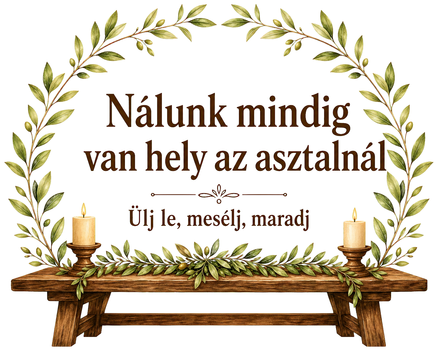 Mindig van hely az asztalnál – Rusztikus fatábla